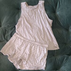 Striped Sleeveless Top and Shorts Set Sleep Set